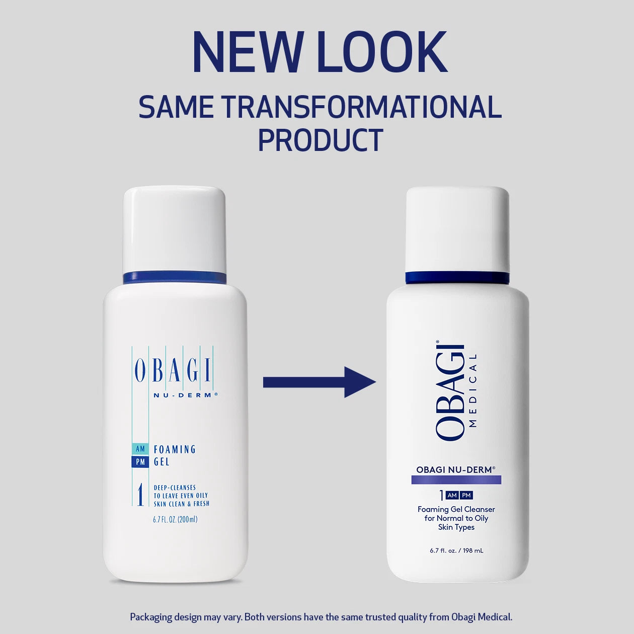 OBAGI NU-DERM FOAMING GEL NEW VS OLD PACKAGING
